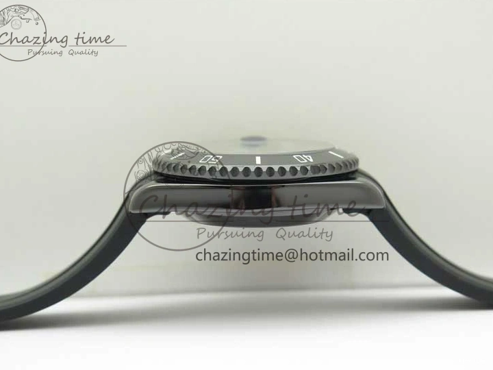 MiroTime 1227 Submariner 40mm Black Ceramic 5GF Best Edition Blue Candy Dial on Black Rubber Strap SA FashionForward 2473